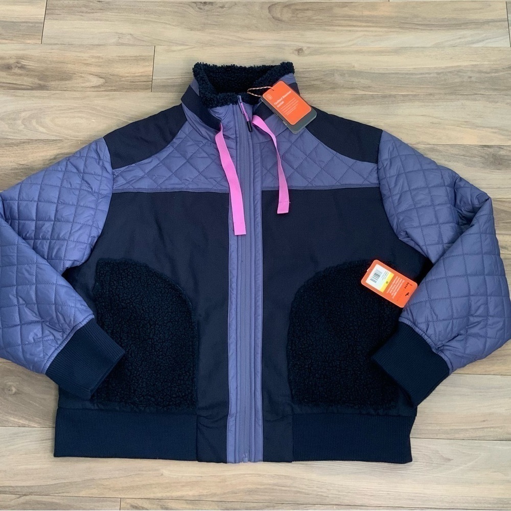 BASS OUTDOOR QUILTED-TRIM ZIP BOMBER JACKET IN HERON MULTI - Picture 2 of 8